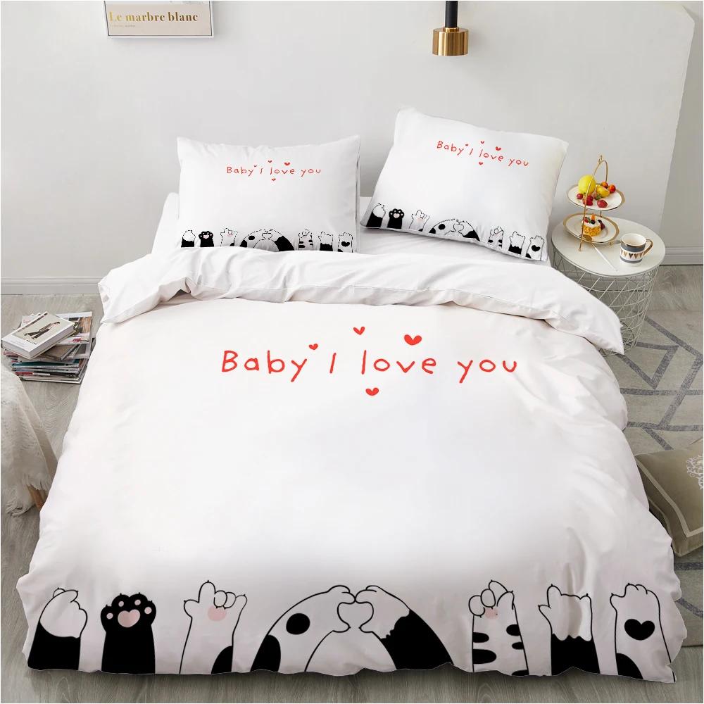 Comforter Animal Kitty Lovely Pet Pink Cat Cartoon Polyester Simple Style Theme Bedroom Decorations Children Girl