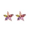 Multicolor Gemstone Stud Earrings Hypoallergenic Lightweight Design For Sensitive Skin Daily Wear Sparkling Jewelry