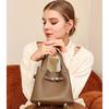 Real Leather Women's Bag, New Lychee Patterned Vegetable Basket Bag, Single Shoulder Crossbody Bag, Women's Armpit Bag, Water Bucket Bag