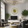 Metal Crystal Heart Large Wall Clock Quiet Mechanism No Ticking Sound European Elegant Decoration for Living Room Gift