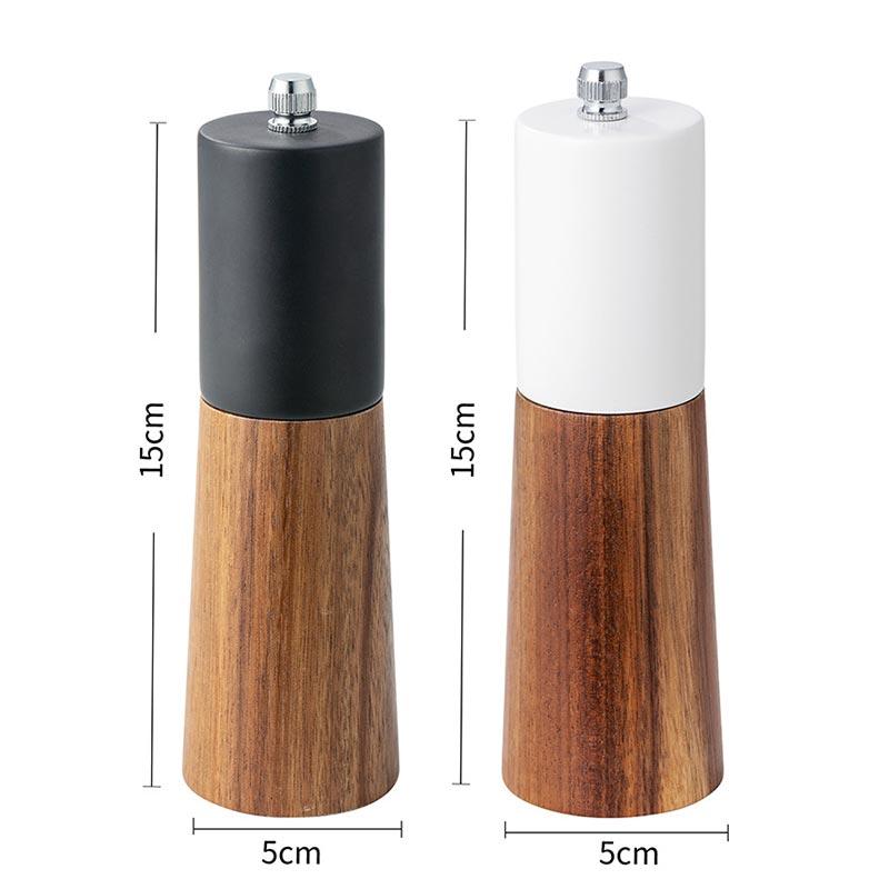 Wooden Salt Pepper Grinder Manual Spice Pepper Mill with Adjustable Ceramic Core Spice Mill Shaker Seasoning Bottle Kitchen Tool