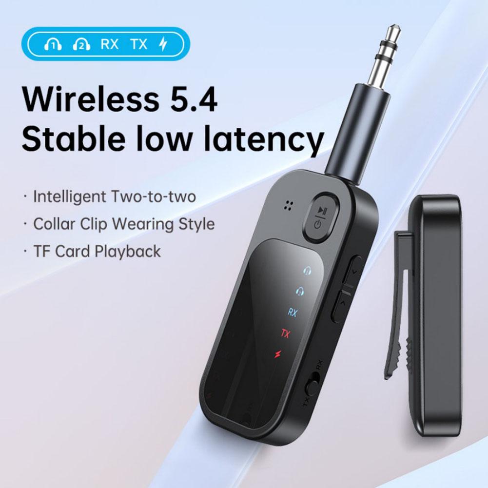 BT5.4 Audio Transmitter Receiver Low Latency Hifi Wireless Adapter Dual Stream Wireless Adapter for TV Car PC Headphones