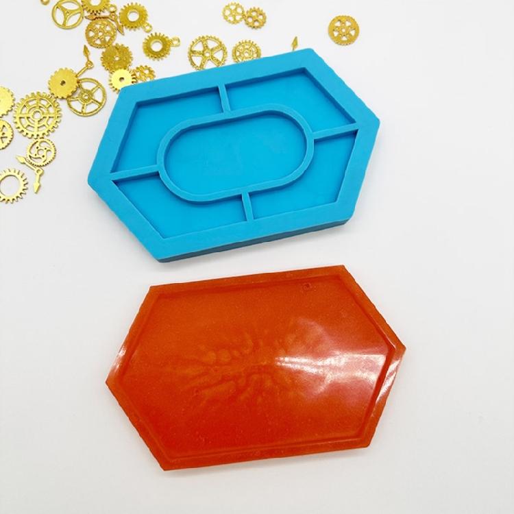 Silicone Tray Mold Coasters Mold Hexagon Epoxy Resin Casting Mold for Resin Art Home Decor Silicone Jewelry Box Mold