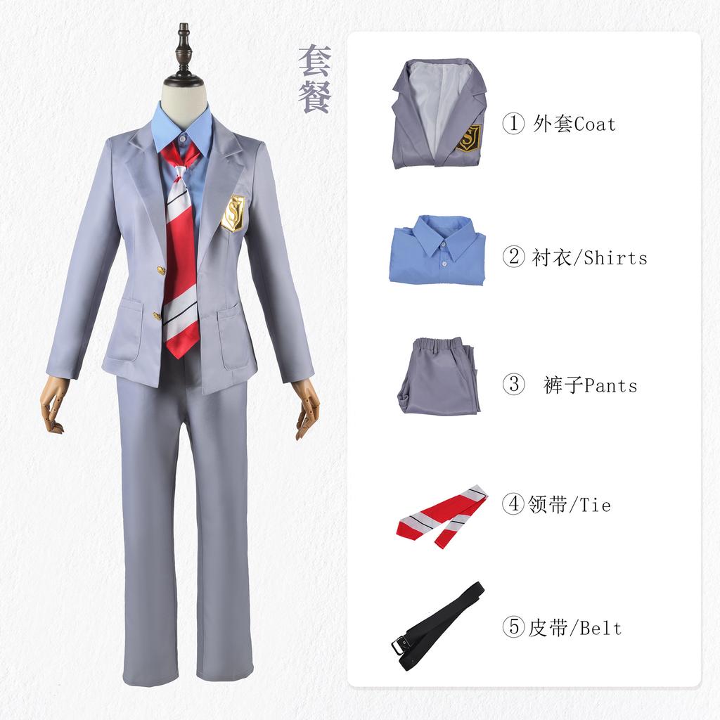 Anime Your Lie in April Miyazono Kaori Cosplay Costumes Arima Kousei Synthetic Wigs Pants Coat Jacket Skirt School Uniform Girls
