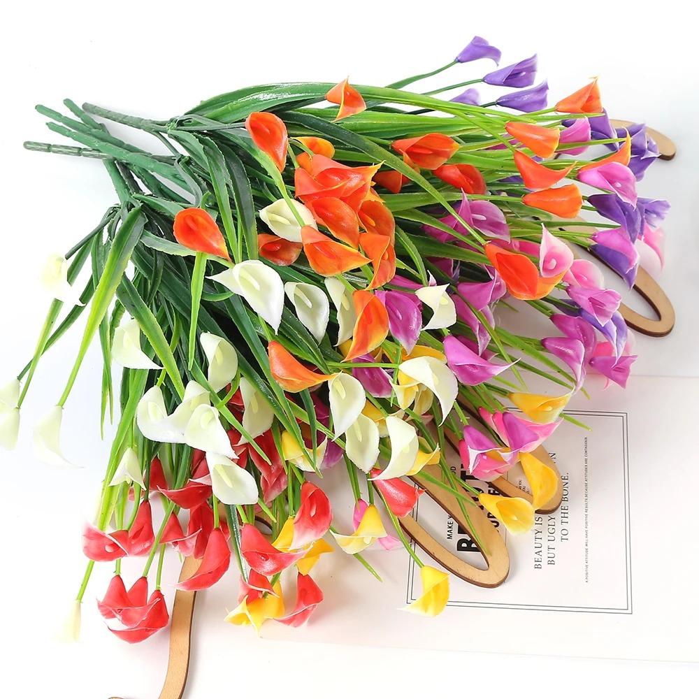 1Pcs Artificial Flowers Bouquet 34cm Fake Plants for Home Room Dceor Garden Wedding Marriage Decoration Outdoor Vase Ornament