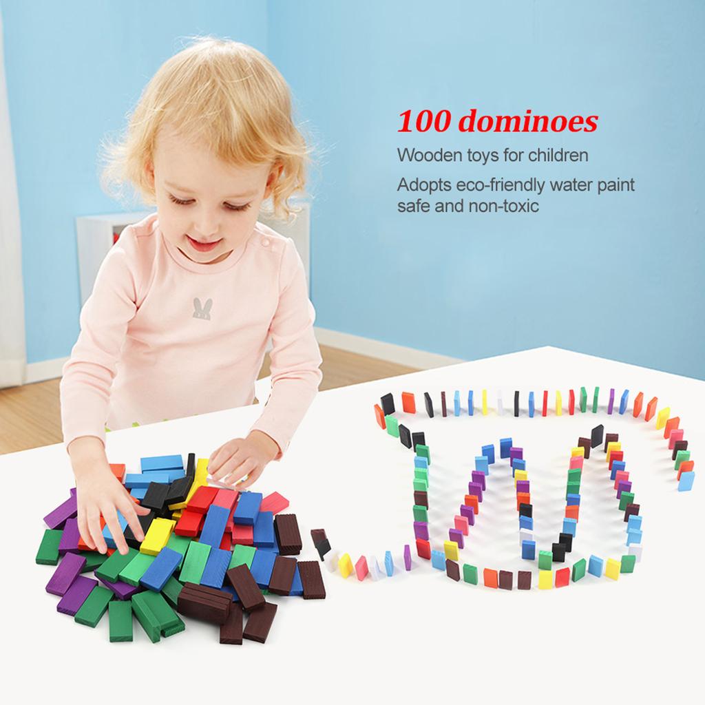 100pcs Baby Interesting Building Block Game Fun Toys with Pinewood for Imagination Development