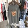 Women's Loose Fit Tiger Head Print Cotton T-Shirt, Spring/Summer 2022 Trend