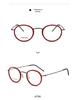 Linde 5805 Oval Titanium and Acetate Fashion Eyeglasses for Women and Men - Retro Business Style