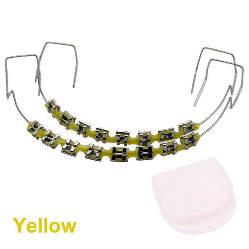 1 Pair Dentistry Brackets Braces With Hook Dental Decoration Accessories Metal Wires Colorful Orthodontic Ligature Ties With Box