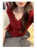 Spicy Girl Black Lace Patchwork V-neck Slimming Long Sleeve Top for Women