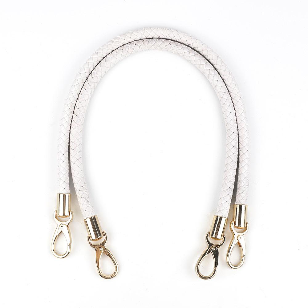 

2pcs High Quality PU Leather Handbag Handles Handmade Alloy Metal Bag DIY Accessories Braided Rope Bag Shoulder Bag Strap KZ0346 2pcs белый