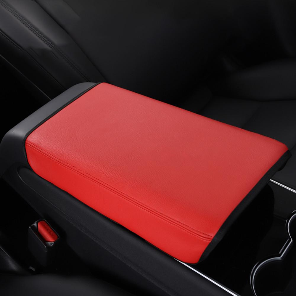 Car Armrest Box Protective Cover For Tesla Model 3 Y 2022 Central Control Armrest Cover Leather Accessories Decoration