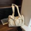 Bag Women's Summer Premium Sense Shoulder Striped Pleated Nylon Bucket Bag Niche Portable Versatile Bag Women