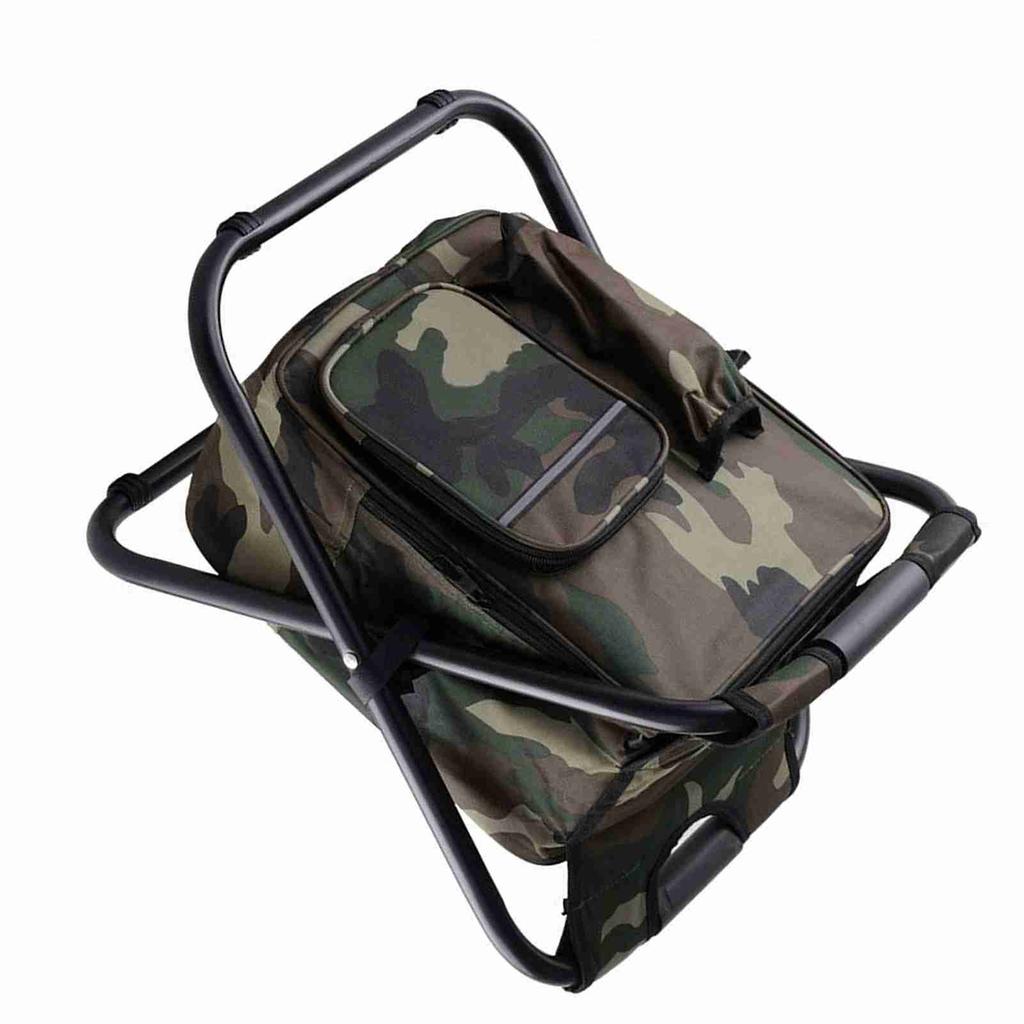 Portable Ice Chair Cooling Seat Ice Stool Foldable Insulated Ice Pack Stool with Dual shoulder Straps Perfect for