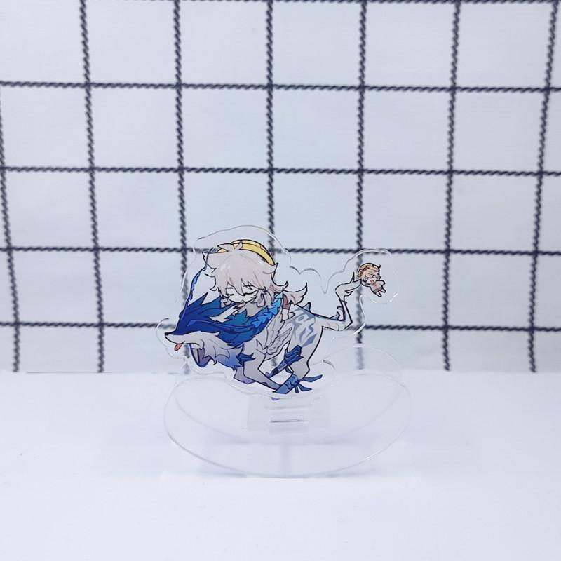 Anime Games Genshin Impact Cartoon Creative Spring Shake Fighter Stand Model Plate Toy Funny Acrylic Desktop Decor Unzip Gift