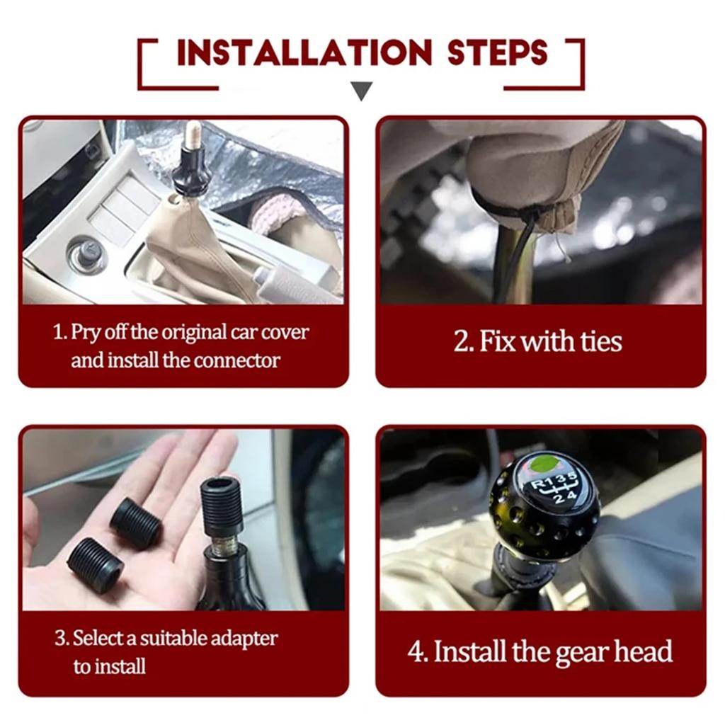 5/6 Speed Gear Shift Knob Car Manual Trans Shifter Stick Head Knob Aluminum With M8 M10 M12 Adapter for VW GTI Jetta Golf 5