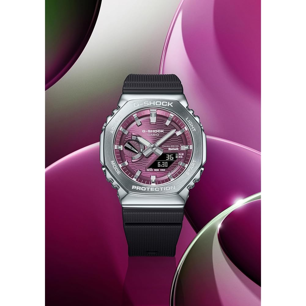 Casio G-Shock GBM-2100A-4BJF Men's Bluetooth Tough Solar Watch Metal Covered Burgundy