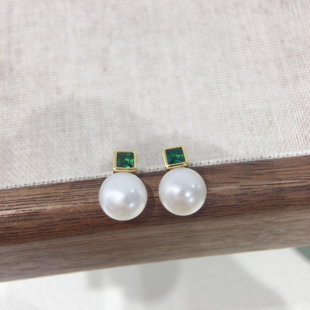 Wedding Natural Freshwater White Pearl Earrings Bridal Round Pearl Earrings Fine Jewelry Wife Mother Party Gift