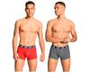 Puma Men Elements Basic Boxer 2-Pack Red/Grey Melange [701232894 003] r.L