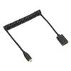 HD Multimedia Interface Cable Micro To Female 8K 60Hz 48Gbps Coiled Video Adapter Cord for Tablet TV Camera