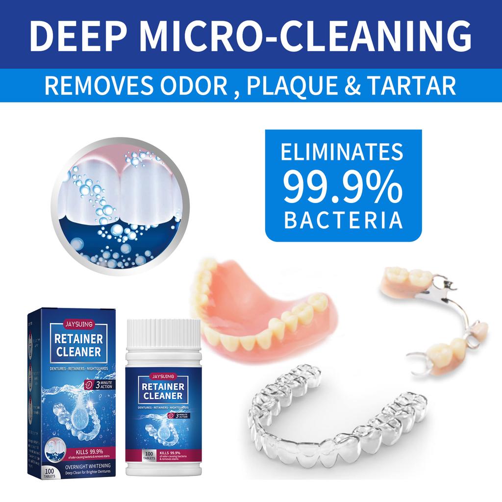 Jaysuing  White Denture Fresh Breath Oral Care Cleaning Tablet