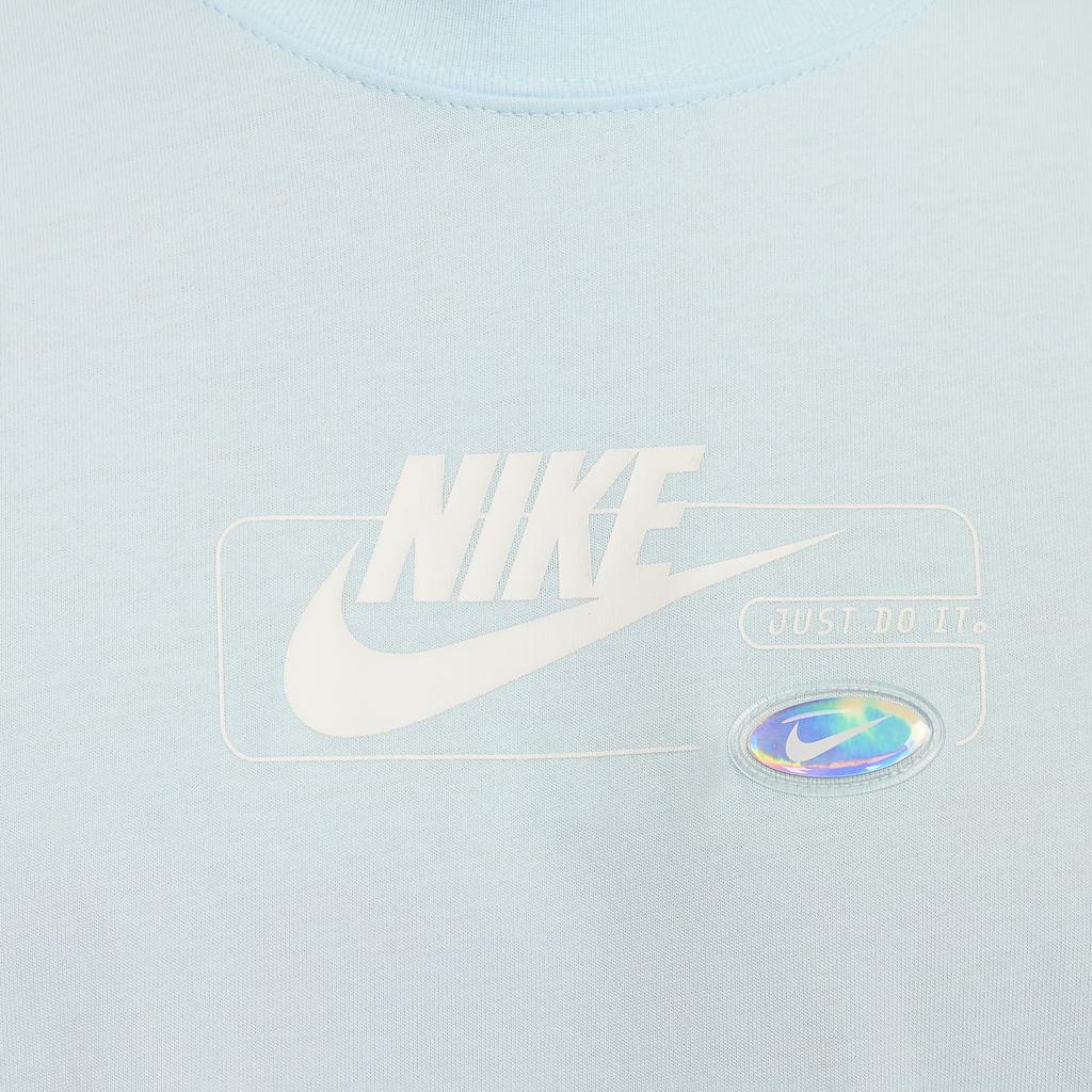Nike Max90 Letter Logo Crew Neck Casual Pullover Short Sleeve T-Shirt Men Tops Glacier-Blue FV4048-474