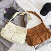 Canvas Messenger Bag Large Capacity Hobo Crossbody Bag with Multiple Pockets Casual Bags Shoulder