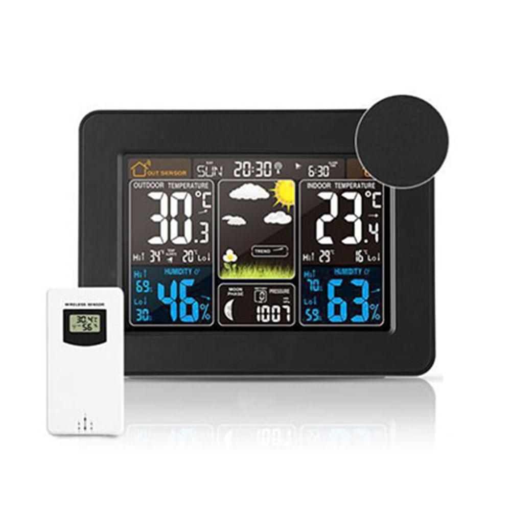 Remote Sensor Digital Thermometer Color Display Weather Forecast Clock  Indoor Outdoor