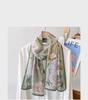 Fashion new long silk scarf women's Korean version line printing simulation silk medium length thin scarf sunscreen shawl