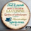D Flat pc xinxcm D Flat Round Sign Vintage Plaque with Kitchen Rules Keep It Clean Please Clean Up Decorative