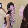 Tassel Lace Bow Duckbill Clip Sweet Flower Hairpin Fashionable Fairy Flower Hair Clip  Daily