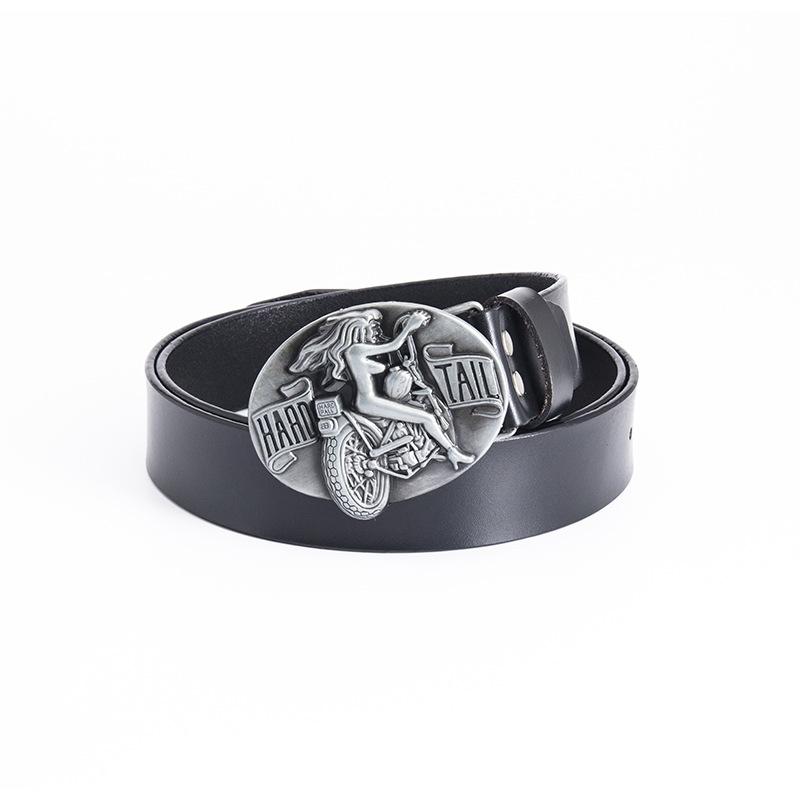 Men's and Women's Locomotives Beautiful Women's Belts Fashionable Retro Whole Real Cowhide Belts