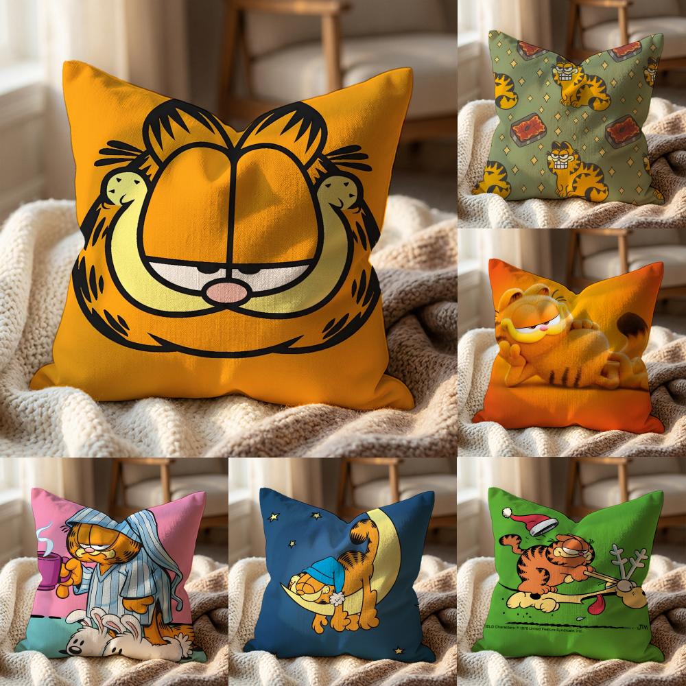 Garfield Cushion Cover MultiScene Pillow Cover for Home Car Reversible Soft Durable for Daily Use