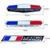 1X Aluminium-Motorradaufkleber von Frankreich Italienische Flagge Limitierte Edition für Rückseite von Auto Motorrädern und Fahrrädern