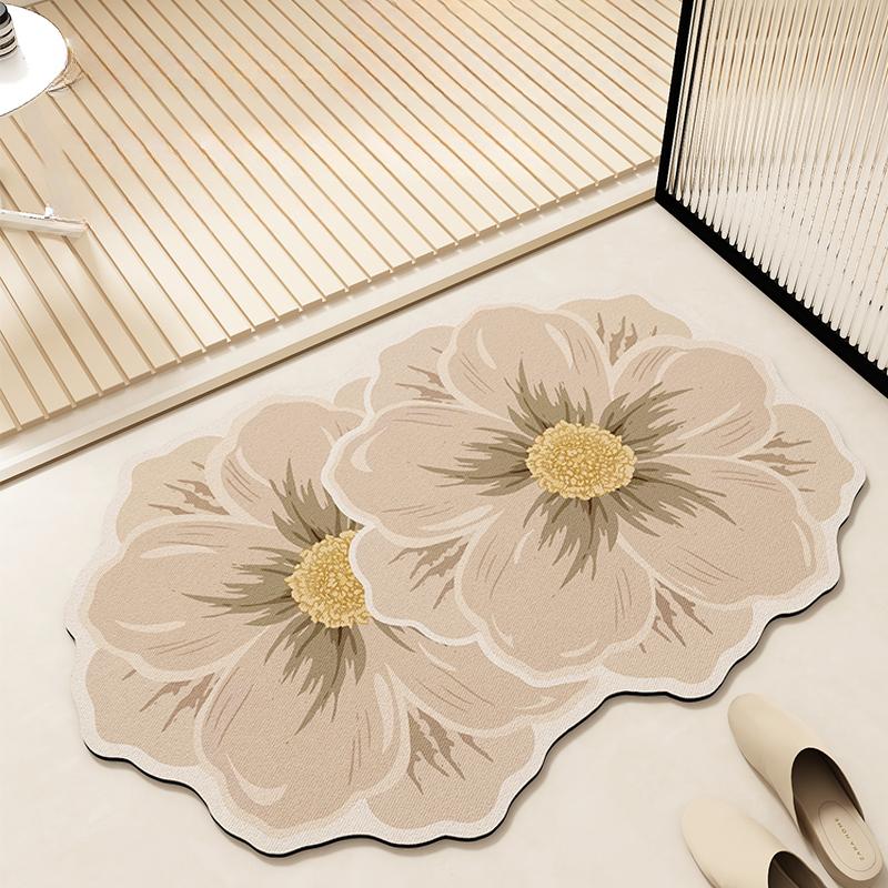 Light Luxury French Carpet Bathroom Floor Mat Toilet Toilet Toilet Door Toilet Non-slip Mat Absorbent Foot Pad Diatom Mud