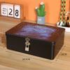 Iron Box with Lock and Key Desktop Storage Box Retro Tinplate Cosmetics ID Storage Household Jewelry Storage Empty Box