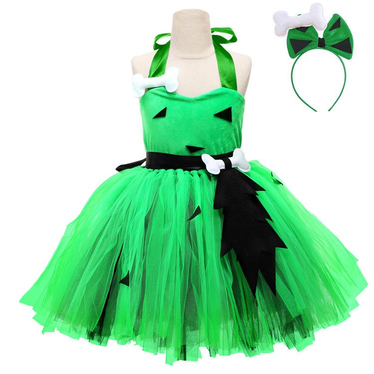 2PCS Halloween Costume Performance Costume Party Festive Atmosphere Dress Daily Princess Dress Sleeveless Headband Accessories