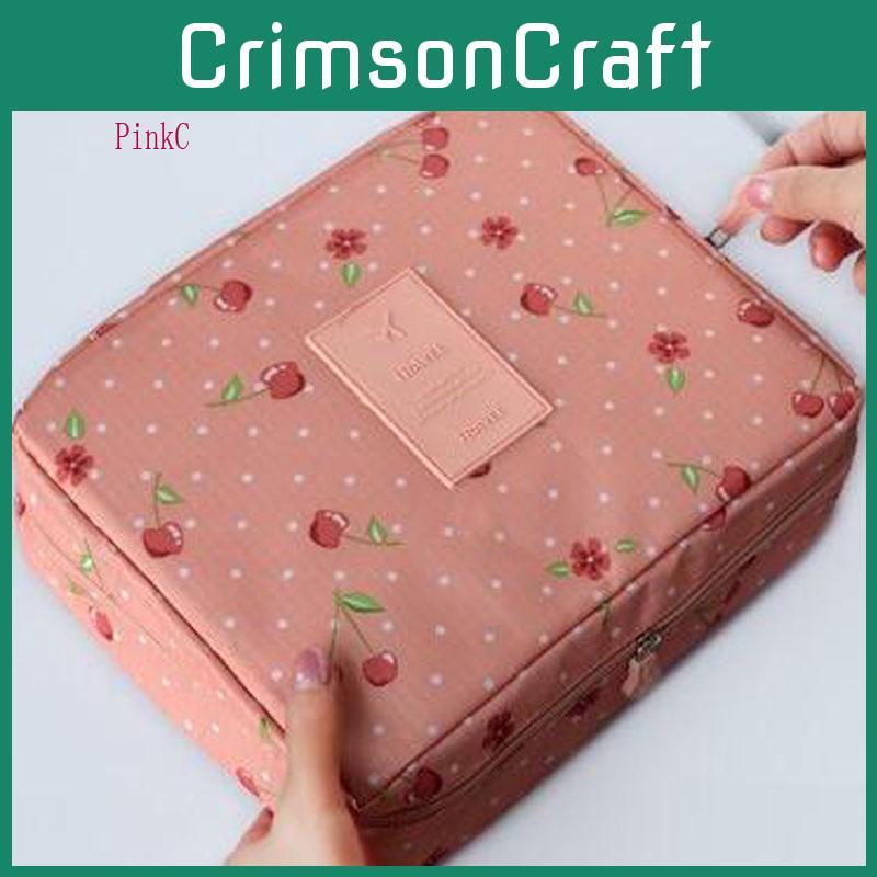 Floral Rushed Nylon Zipper Women Makeup Bag Cosmetic Bag Case Make Up Organizer