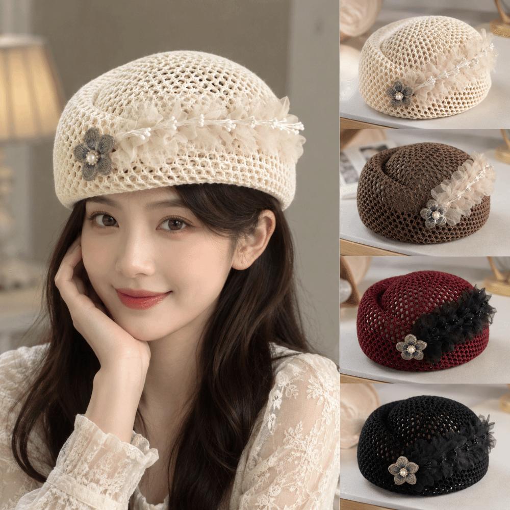 Versatile Beret Hat Hollow-Out Painter Hat Fashion Artist Hat  for Women