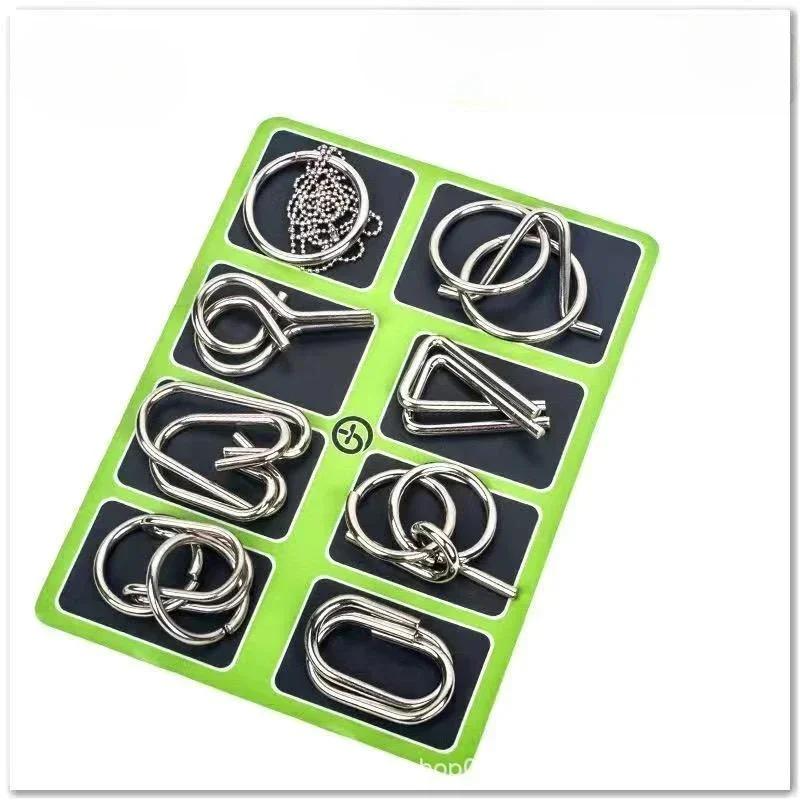 Chinese Metal Ring Puzzle Brain Teaser IQ Game for Family Adults Kids Educational Logic Thinking Training
