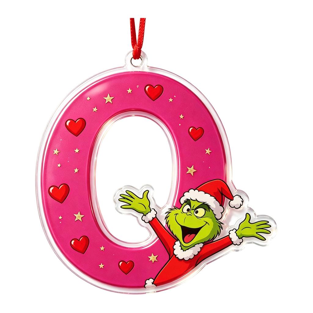 26 Letters Christmas Hanging Ornaments 2D Acrylic Home Decorations for Holiday