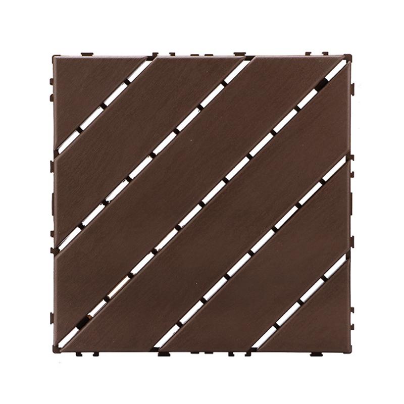 30X30Cm Hardwood Decking Tiles Interlocking Composite Wood Floor Covering for Outdoor Garden Terrace Easy Installation