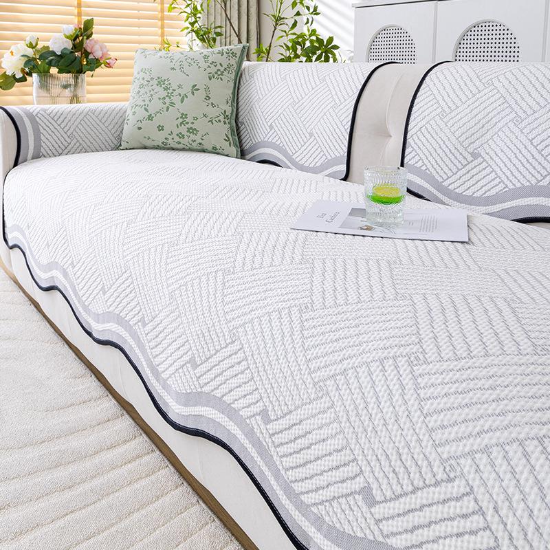 Summer Ice Silk Special-shaped Sofa Cushion 2025 New Irregular Fixed Non-slip Sofa Mat Seat Cushion Cover Cloth Towel