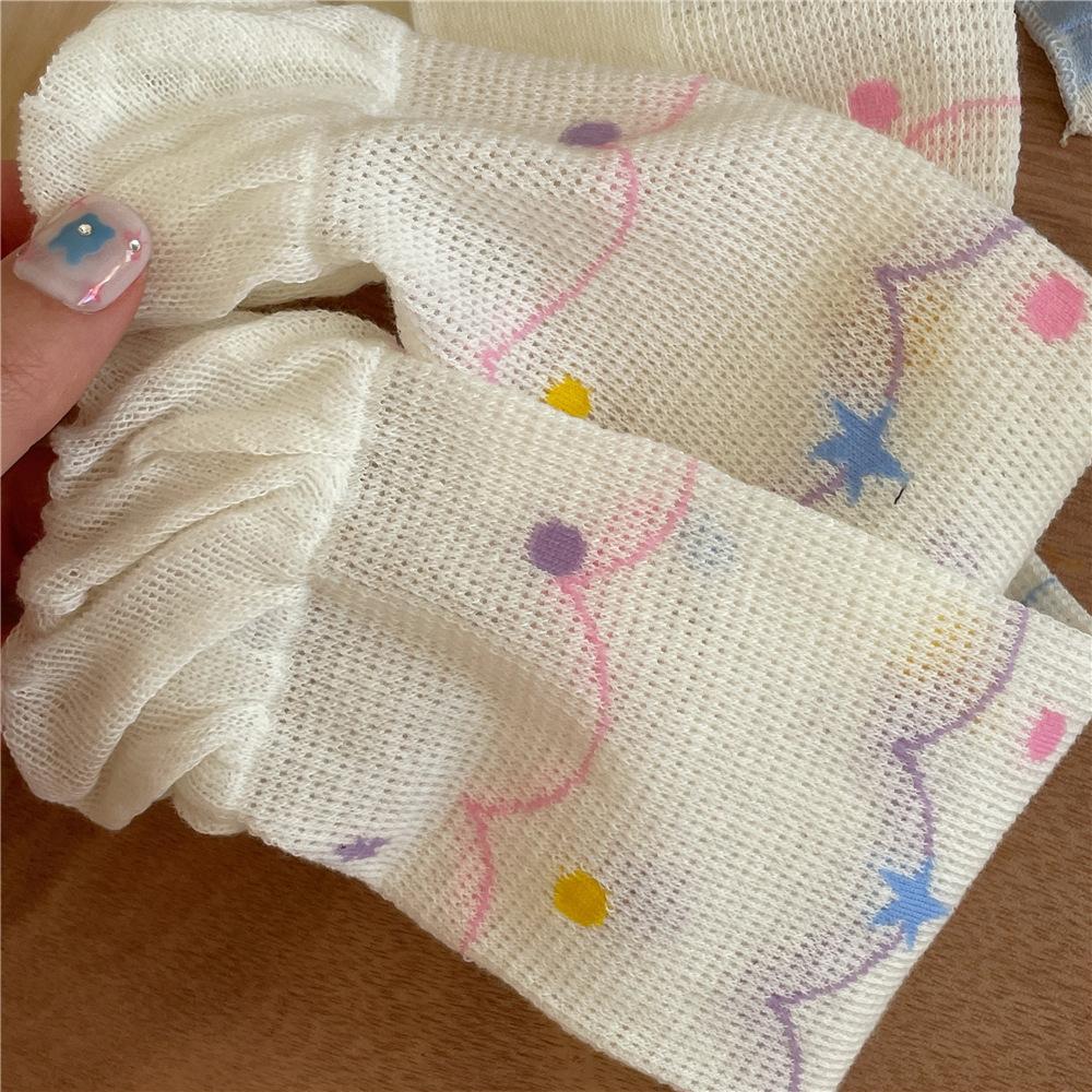 

Женские летние тонкие носки-гольфы с пузырчатым дофаминовым тюлем нового цвета 1 pair молочный белый