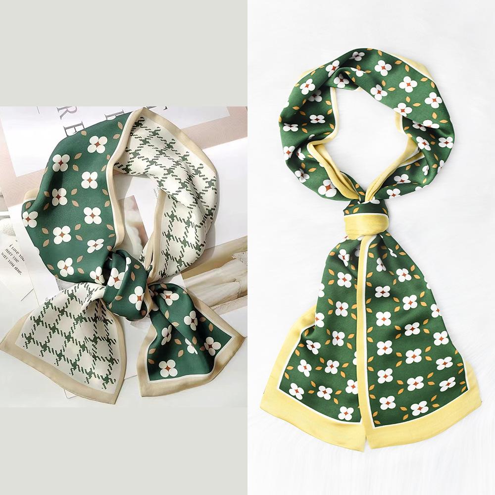 Luxury Design Horse Print Silk Sexy Scarf Women Soft Satin Hairband Neckerchief Office Hijab Headband Foulard Gift