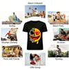 Melting Dual-face Emoji Print Trendy Graphic Tee Pure cotton T-shirt