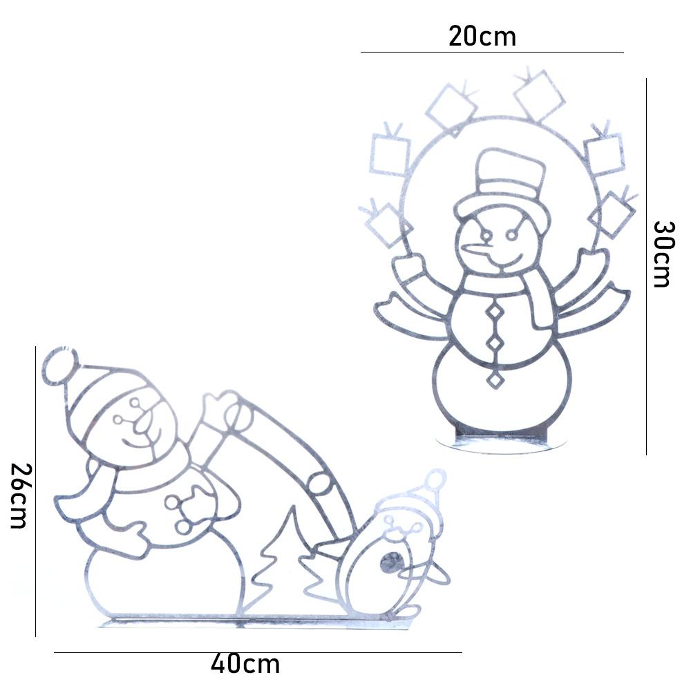 Yard Wrought Iron Luminous Snowman Frame Light Decoration Christmas Animation Light String