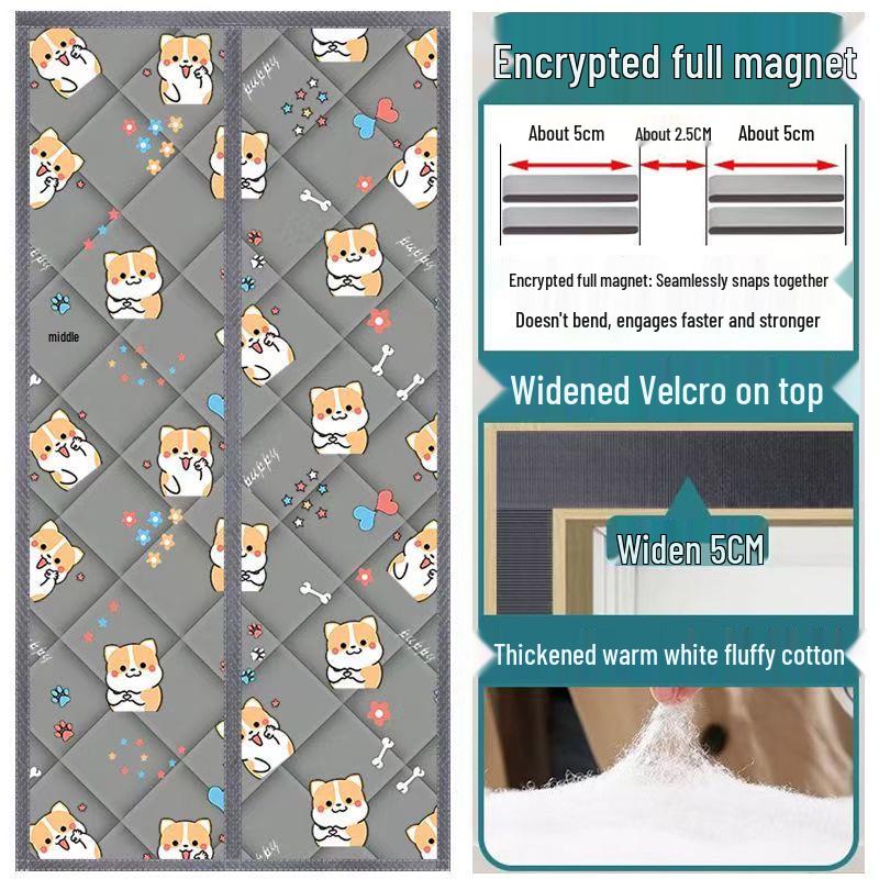 Thickened Magnetic Insulated Door Curtain: Winter Windproof & Self-Adhesive