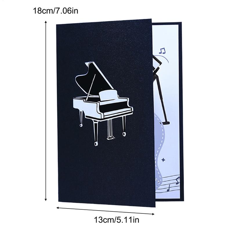 3D Greeting Cards 3D Greeting Card Piano Paper Pop Up Card Funny Celebration Card With Note Card Foldable Envelope Birthday Card
