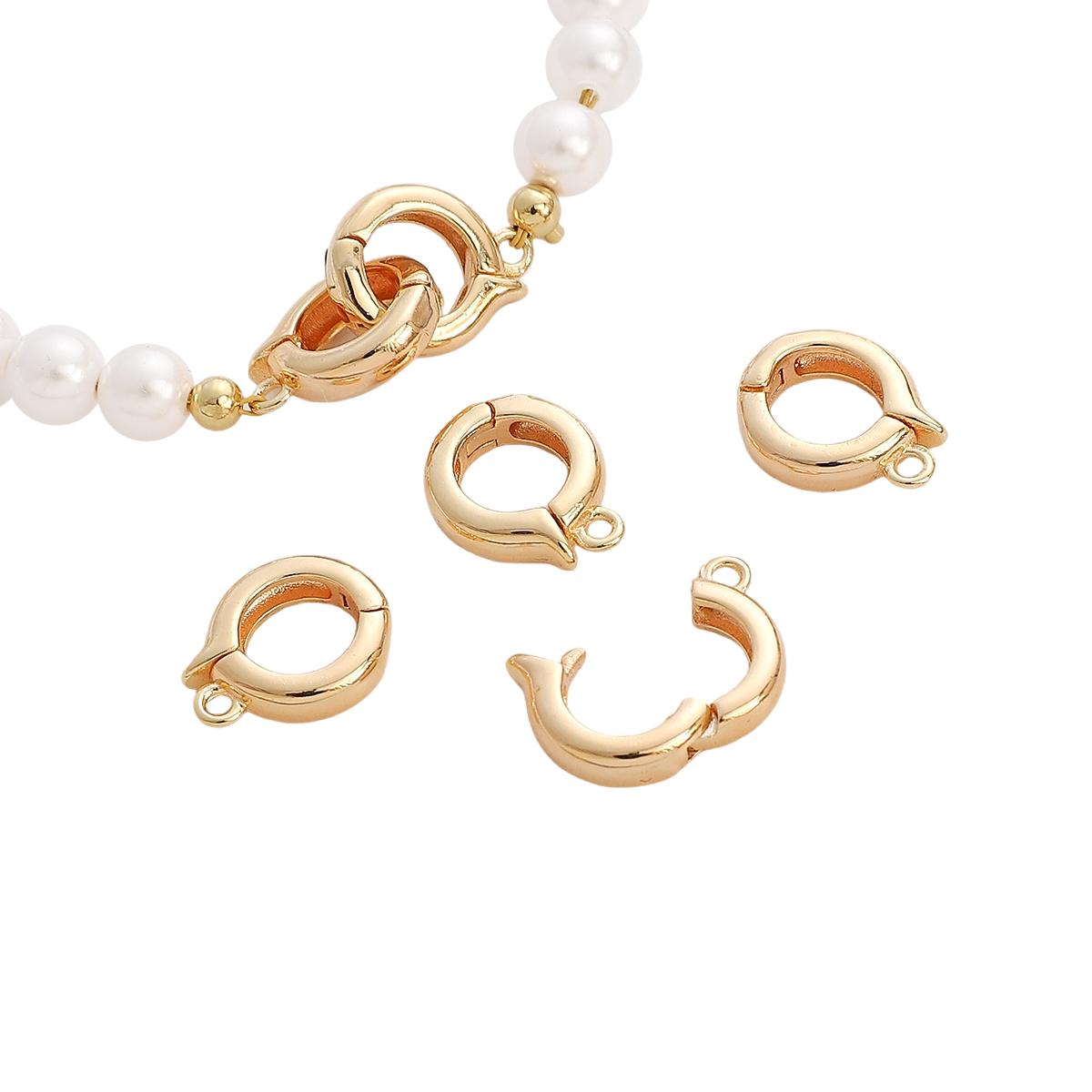 

Copper Round Versatile Universal Pearl Buckle Clasps Lobster For DIY Accessories Jewelry Making 14x11mm 1pc
